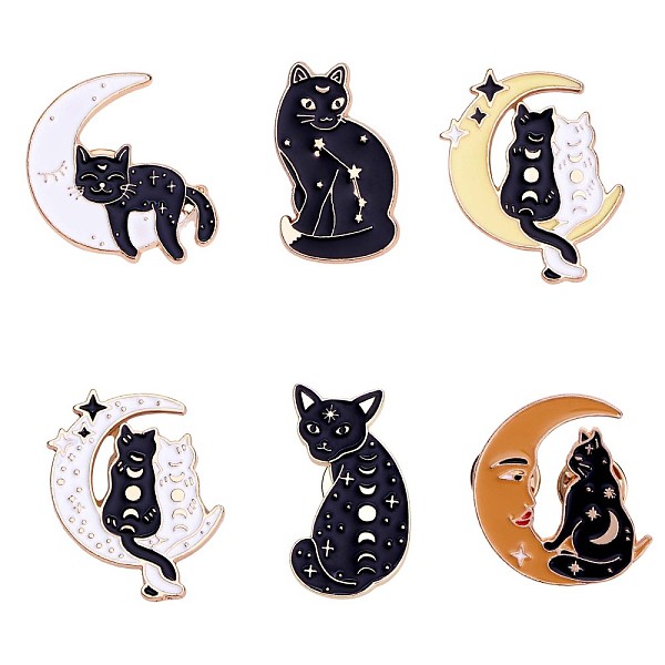PandaHall 6Pcs 6 Style Moon Phase Cat Enamel Pins, Golde Plated Alloy Cute Animal Badges for Backpacks Clothes Party Decoration, Mixed Color..., Multicolor
PandaHall 6Pcs 6 Style Moon Phase Cat Enamel Pins, Golde Plated Alloy Cute Animal Badges for Backpacks Clothes Party Decoration, Mixed Color..., Multicolor