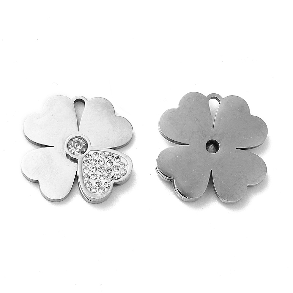 PandaHall 201 Stainless Steel Pendants, with Rhinestone, Clover Charm, Stainless Steel Color, 18x18x3mm, Hole: 3x1.2mm Stainless..., Clear
PandaHall 201 Stainless Steel Pendants, with Rhinestone, Clover Charm, Stainless Steel Color, 18x18x3mm, Hole: 3x1.2mm Stainless..., Clear