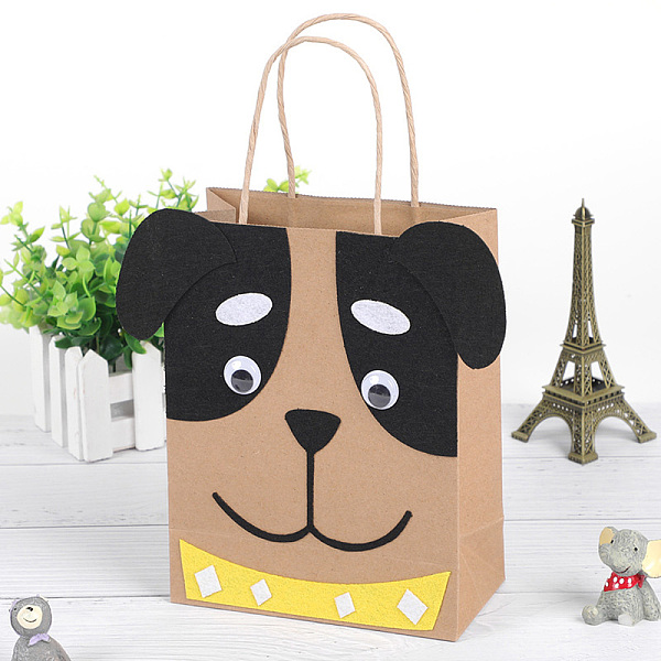 PandaHall DIY Rectangle with Dog Pattern Kraft Paper Bag Making Set, Including Paper Bag, Non Woven Fabrics Stickers, Eyes Cabochons, Mixed..., Multicolor
PandaHall DIY Rectangle with Dog Pattern Kraft Paper Bag Making Set, Including Paper Bag, Non Woven Fabrics Stickers, Eyes Cabochons, Mixed..., Multicolor
