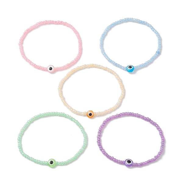 PandaHall 5Pcs 5 Colors Evil Eye Resin & Glass Seed Beaded Stretch Bracelet Sets, Stackable Bracelets for Women, Mixed Color, Inner Diameter..., Multicolor
PandaHall 5Pcs 5 Colors Evil Eye Resin & Glass Seed Beaded Stretch Bracelet Sets, Stackable Bracelets for Women, Mixed Color, Inner Diameter..., Multicolor
