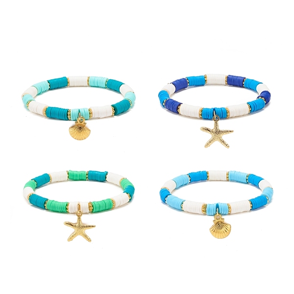 PandaHall 4Pcs 4 Style Handmade Polymer Clay Heishi Surfer Stretch Bracelets Set, Shell & Starfish Shape Alloy Charms Stackable Bracelets..., Multicolor
PandaHall 4Pcs 4 Style Handmade Polymer Clay Heishi Surfer Stretch Bracelets Set, Shell & Starfish Shape Alloy Charms Stackable Bracelets..., Multicolor