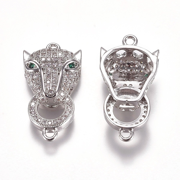 PandaHall Brass Micro Pave Cubic Zirconia Links connectors, Leopard Head, Clear, Platinum, 29x14.6x6.5mm, Hole: 1.6mm Brass+Cubic Zirconia...
PandaHall Brass Micro Pave Cubic Zirconia Links connectors, Leopard Head, Clear, Platinum, 29x14.6x6.5mm, Hole: 1.6mm Brass+Cubic Zirconia...