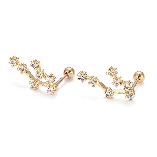 PandaHall Brass Micro Pave Clear Cubic Zirconia Stud Earrings, with 304 Stainless Steel Pin and Ear Nut, Constellation/Zodiac Sign, Golden...
PandaHall Brass Micro Pave Clear Cubic Zirconia Stud Earrings, with 304 Stainless Steel Pin and Ear Nut, Constellation/Zodiac Sign, Golden...