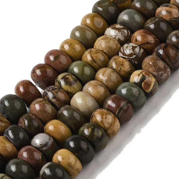 PandaHall Natural Picasso Jasper Beads Strands, Rondelle, 6~6.5x3.5~4mm, Hole: 1mm, about 106pcs/strand, 15.87''(40.3cm) Picasso Jasper...
PandaHall Natural Picasso Jasper Beads Strands, Rondelle, 6~6.5x3.5~4mm, Hole: 1mm, about 106pcs/strand, 15.87''(40.3cm) Picasso Jasper...