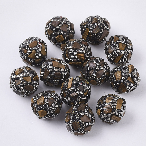 PandaHall Polymer Clay Rhinestone Beads, with Natural Tiger Eye, Round, 16~18mm, Hole: 1.6mm Tiger Eye Round Black
PandaHall Polymer Clay Rhinestone Beads, with Natural Tiger Eye, Round, 16~18mm, Hole: 1.6mm Tiger Eye Round Black
