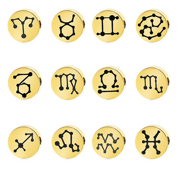 PandaHall Vacuum Plating 201 Stainless Steel Beads, Laser Cut, Flat Round with 12 Constellations, Golden, 8x3mm, Hole: 2mm, 12pcs/set 201...
PandaHall Vacuum Plating 201 Stainless Steel Beads, Laser Cut, Flat Round with 12 Constellations, Golden, 8x3mm, Hole: 2mm, 12pcs/set 201...