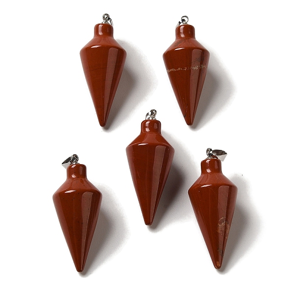 PandaHall Natural Red Jasper Pendants, Cone Charms with Rack Plating Platinum Plated Brass Snap on Bails, 36~36.5x15~15.5mm, Hole: 5~6.5x2mm...
PandaHall Natural Red Jasper Pendants, Cone Charms with Rack Plating Platinum Plated Brass Snap on Bails, 36~36.5x15~15.5mm, Hole: 5~6.5x2mm...