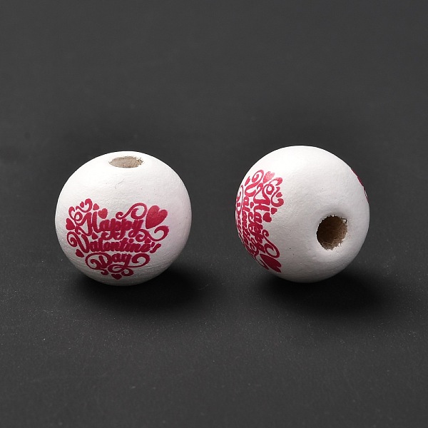 PandaHall Printed Wood European Beads, Large Hole Beads, Round with Word Happy Valentine's Day Pattern, Dyed, White, 16x15mm, Hole: 4mm Wood...
PandaHall Printed Wood European Beads, Large Hole Beads, Round with Word Happy Valentine's Day Pattern, Dyed, White, 16x15mm, Hole: 4mm Wood...