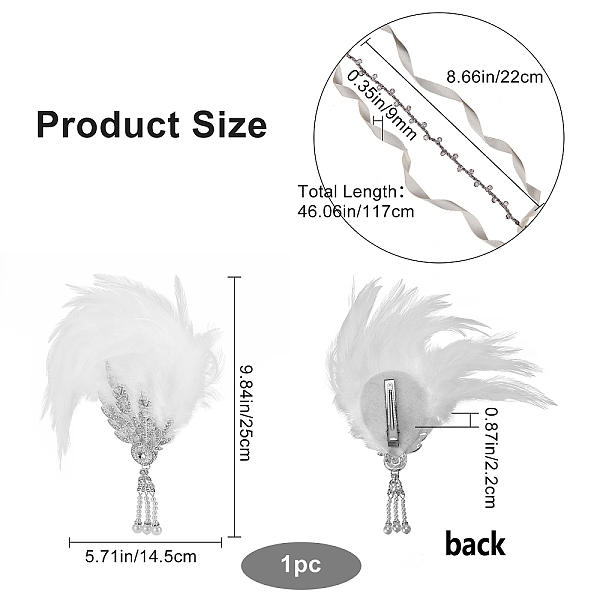PandaHall Feather Hippie Headband Floral Crown,with Alloy Chain & Rhinestone, Wedding Party Beach Bridal Decorative Hair Accessories, White...
PandaHall Feather Hippie Headband Floral Crown,with Alloy Chain & Rhinestone, Wedding Party Beach Bridal Decorative Hair Accessories, White...
