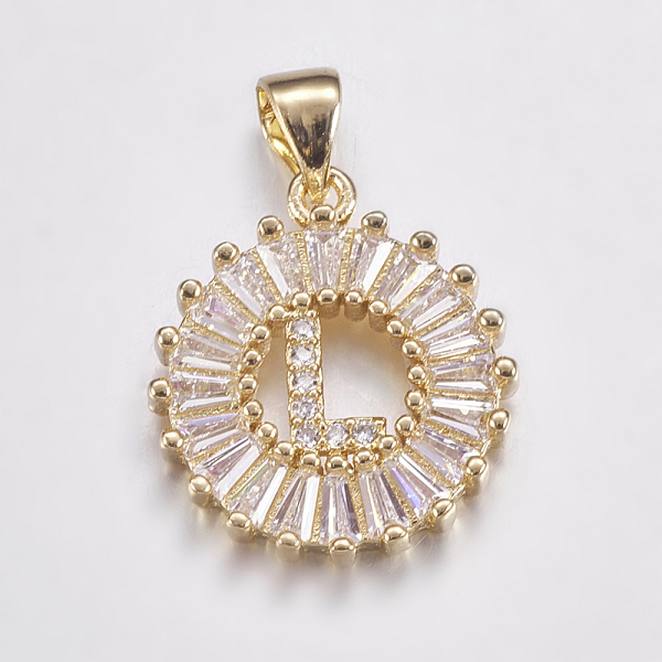PandaHall Long-Lasting Plated & Rack Plating Brass Micro Pave Cubic Zirconia Letter Pendants, Flat Round, Real 18K Gold Plated, Letter.L..., Clear
PandaHall Long-Lasting Plated & Rack Plating Brass Micro Pave Cubic Zirconia Letter Pendants, Flat Round, Real 18K Gold Plated, Letter.L..., Clear
