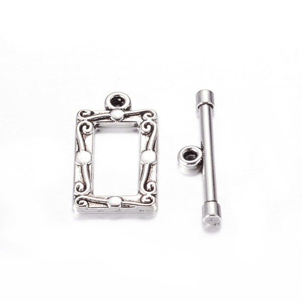 PandaHall Tibetan Style Alloy Toggle Clasps, Lead Free and Cadmium Free, Rectangle, Antique Silver, Rectangle: 20x11.5mm, Bar: 22x5mm, Hole...
PandaHall Tibetan Style Alloy Toggle Clasps, Lead Free and Cadmium Free, Rectangle, Antique Silver, Rectangle: 20x11.5mm, Bar: 22x5mm, Hole...
