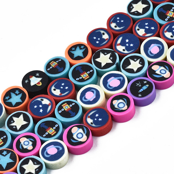 PandaHall Handmade Polymer Clay Beads Strands, for DIY Jewelry Crafts Supplies,Space Style, Flat Round, Mixed Color, 9~10x4~5mm, Hole: 1.8mm..., Multicolor
PandaHall Handmade Polymer Clay Beads Strands, for DIY Jewelry Crafts Supplies,Space Style, Flat Round, Mixed Color, 9~10x4~5mm, Hole: 1.8mm..., Multicolor