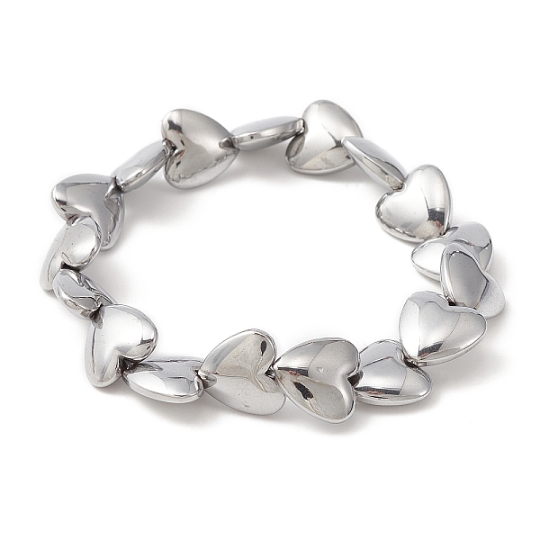 PandaHall Synthetic Non-magnetic Hematite Heart Beaded Stretch Bracelet, Platinum, Inner Diameter: 1-7/8 inch(4.9cm) Hematite
PandaHall Synthetic Non-magnetic Hematite Heart Beaded Stretch Bracelet, Platinum, Inner Diameter: 1-7/8 inch(4.9cm) Hematite