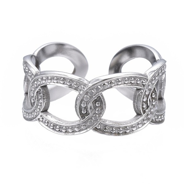 PandaHall 304 Stainless Steel Curb Chain Open Cuff Ring, Chunky Hollow Ring for Women, Stainless Steel Color, US Size 7 3/4(17.9mm) 304...
PandaHall 304 Stainless Steel Curb Chain Open Cuff Ring, Chunky Hollow Ring for Women, Stainless Steel Color, US Size 7 3/4(17.9mm) 304...