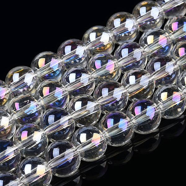 PandaHall Electroplate Transparent Glass Beads Strands, AB Color Plated, Round, Clear AB, 8~8.5mm, Hole: 1.5mm, about 51~53pcs/strand, 14.96..., White
PandaHall Electroplate Transparent Glass Beads Strands, AB Color Plated, Round, Clear AB, 8~8.5mm, Hole: 1.5mm, about 51~53pcs/strand, 14.96..., White