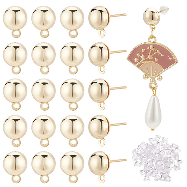 PandaHall HOBBIESAY 20Pcs Brass Stud Earring Findings, with Horizontal Loops and 20Pcs Plastic Ear Nuts, Half Round, Real 18K Gold Plated...
PandaHall HOBBIESAY 20Pcs Brass Stud Earring Findings, with Horizontal Loops and 20Pcs Plastic Ear Nuts, Half Round, Real 18K Gold Plated...