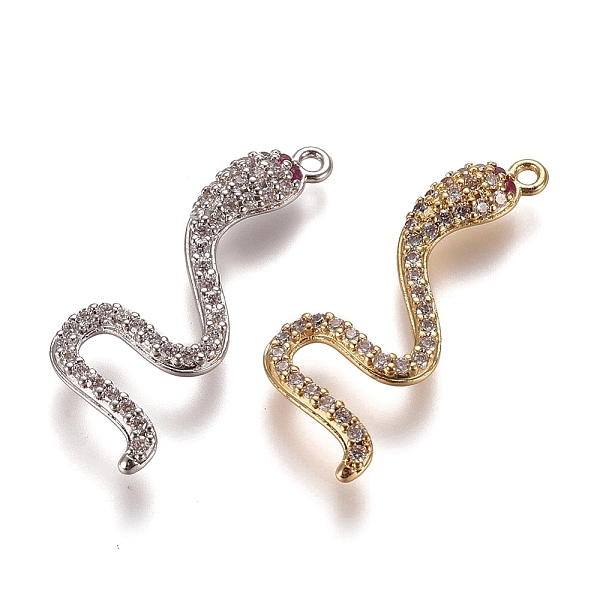 PandaHall Brass Micro Pave Cubic Zirconia Pendants, Snake, Clear, Mixed Color, 30.5x11x2.5mm, Hole: 1.4mm Brass+Cubic Zirconia Snake Clear
PandaHall Brass Micro Pave Cubic Zirconia Pendants, Snake, Clear, Mixed Color, 30.5x11x2.5mm, Hole: 1.4mm Brass+Cubic Zirconia Snake Clear