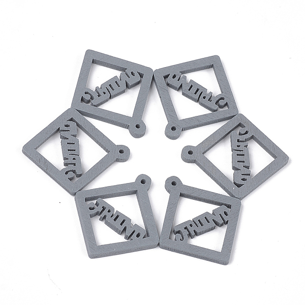 PandaHall Spray Painted Wood Pendants, Rhombus with Word Friend, Dark Gray, 33.5x30x2.5mm, Hole: 1.5mm Wood Rhombus Gray
PandaHall Spray Painted Wood Pendants, Rhombus with Word Friend, Dark Gray, 33.5x30x2.5mm, Hole: 1.5mm Wood Rhombus Gray