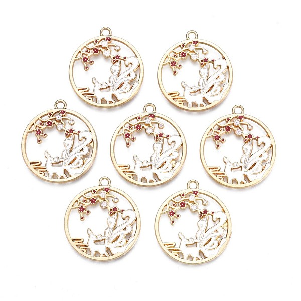 PandaHall Rack Plating Alloy Enamel Pendants, Cadmium Free & Nickel Free & Lead Free, Light Gold, Fox, White, 30x27x1.5mm, Hole: 2mm...
PandaHall Rack Plating Alloy Enamel Pendants, Cadmium Free & Nickel Free & Lead Free, Light Gold, Fox, White, 30x27x1.5mm, Hole: 2mm...
