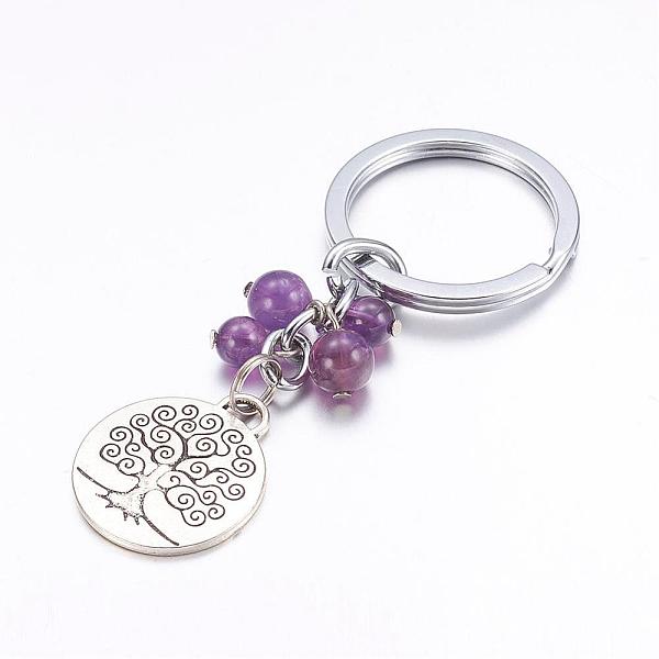 PandaHall Alloy Keychain, with Amethyst Beads, Flat Round with Tree of Life, 89mm Amethyst Flat Round Purple
PandaHall Alloy Keychain, with Amethyst Beads, Flat Round with Tree of Life, 89mm Amethyst Flat Round Purple