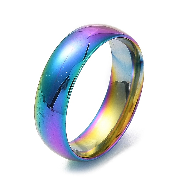 PandaHall Ion Plating(IP) 304 Stainless Steel Flat Plain Band Rings, Rainbow Color, Size 7, Inner Diameter: 17mm, 6mm 304 Stainless Steel
PandaHall Ion Plating(IP) 304 Stainless Steel Flat Plain Band Rings, Rainbow Color, Size 7, Inner Diameter: 17mm, 6mm 304 Stainless Steel