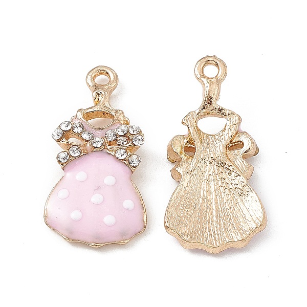 PandaHall Alloy Rhinestone Pendants, with Enamel, Bowknot Dress with Polka Dots Pattern, Golden, Pink, 27x13x3mm, Hole: 2mm Alloy...
PandaHall Alloy Rhinestone Pendants, with Enamel, Bowknot Dress with Polka Dots Pattern, Golden, Pink, 27x13x3mm, Hole: 2mm Alloy...