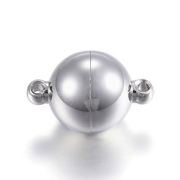 PandaHall 304 Stainless Steel Magnetic Clasps with Loops, Round, Stainless Steel Color, 15x10mm, Hole: 1mm Stainless Steel Round
PandaHall 304 Stainless Steel Magnetic Clasps with Loops, Round, Stainless Steel Color, 15x10mm, Hole: 1mm Stainless Steel Round