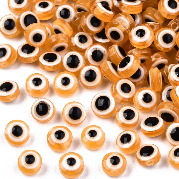 PandaHall Resin Beads, Flat Round, Evil Eye, Orange, 7.5~8x5~6mm, Hole: 1.8~2mm Resin Evil Eye Orange
PandaHall Resin Beads, Flat Round, Evil Eye, Orange, 7.5~8x5~6mm, Hole: 1.8~2mm Resin Evil Eye Orange