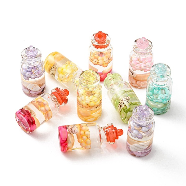PandaHall Translucent Resin Pendants, Drink Charms, Glass Bottle with Shell Inside, Mixed Color, 39.5x16mm, Hole: 1.8mm, about 10pcs/bag..., Multicolor
PandaHall Translucent Resin Pendants, Drink Charms, Glass Bottle with Shell Inside, Mixed Color, 39.5x16mm, Hole: 1.8mm, about 10pcs/bag..., Multicolor