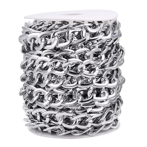 PandaHall Aluminium Curb Chains, Unwelded, with Spool, Silver, 22x17x2mm, about 32.81 Feet(10m)/Roll Aluminum
PandaHall Aluminium Curb Chains, Unwelded, with Spool, Silver, 22x17x2mm, about 32.81 Feet(10m)/Roll Aluminum