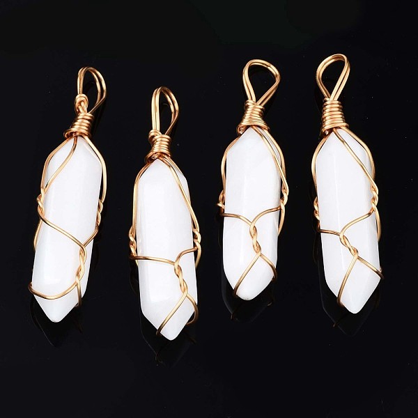 PandaHall Natural White Jade Big Pendants, with Golden Brass Findings, Hexagonal Prisms, 44.5~52x10~11x9.5~10.5mm, Hole: 4x7mm White Jade...
PandaHall Natural White Jade Big Pendants, with Golden Brass Findings, Hexagonal Prisms, 44.5~52x10~11x9.5~10.5mm, Hole: 4x7mm White Jade...