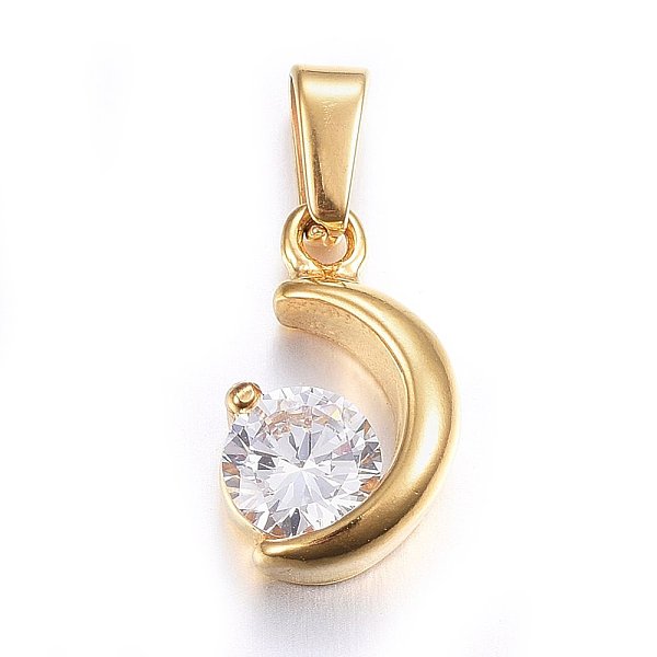 PandaHall 304 Stainless Steel Charms, with Cubic Zirconia, Moon, Clear, Golden, 15x8.5x4mm, Hole: 5x3mm Stainless Steel+Cubic Zirconia Moon...
PandaHall 304 Stainless Steel Charms, with Cubic Zirconia, Moon, Clear, Golden, 15x8.5x4mm, Hole: 5x3mm Stainless Steel+Cubic Zirconia Moon...