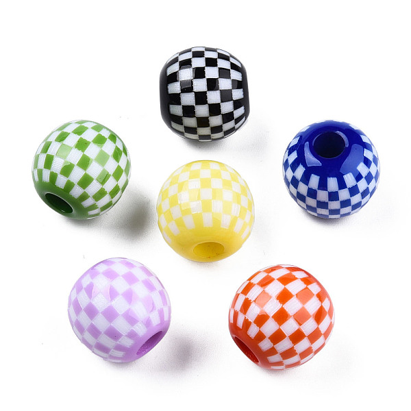 PandaHall Opaque Resin European Beads, Large Hole Beads, Round with Tartan Pattern, Mixed Color, 19.5x18mm, Hole: 6mm Resin Round Multicolor
PandaHall Opaque Resin European Beads, Large Hole Beads, Round with Tartan Pattern, Mixed Color, 19.5x18mm, Hole: 6mm Resin Round Multicolor