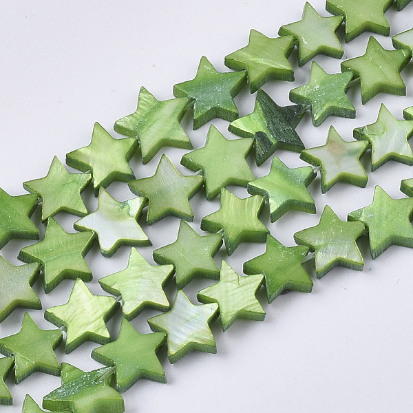PandaHall Freshwater Shell Beads Strands, Dyed, Star, Green, 9~10.5x9.5~11.5x2~3mm, Hole: 1mm, about 38pcs/Strand, 11.8 inch~13.3 inch...
PandaHall Freshwater Shell Beads Strands, Dyed, Star, Green, 9~10.5x9.5~11.5x2~3mm, Hole: 1mm, about 38pcs/Strand, 11.8 inch~13.3 inch...