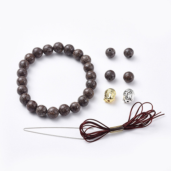PandaHall Stretch Bracelets, with Natural Snowflake Obsidian Beads, Buddha Head Alloy Beads and Elastic Fibre Wire, 2 inch(5cm) Snowflake...
PandaHall Stretch Bracelets, with Natural Snowflake Obsidian Beads, Buddha Head Alloy Beads and Elastic Fibre Wire, 2 inch(5cm) Snowflake...