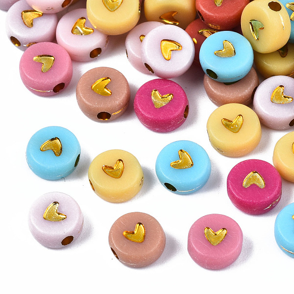 PandaHall Opaque Acrylic Beads, Flat Round with Star, Golden Plated, 6.5x7x3mm, Hole: 1.6mm, about 360~370pcs/50g Acrylic Flat Round..., Multicolor
PandaHall Opaque Acrylic Beads, Flat Round with Star, Golden Plated, 6.5x7x3mm, Hole: 1.6mm, about 360~370pcs/50g Acrylic Flat Round..., Multicolor