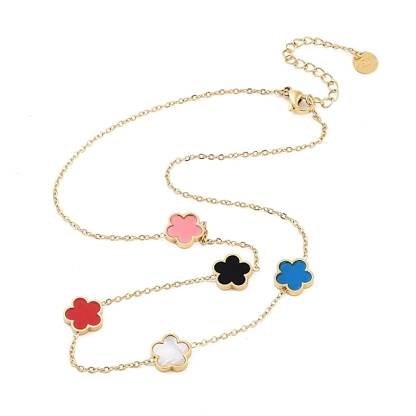 PandaHall 304 Stainless Steel Necklace, with Resin, Shell, Flower, Golden, 15.67~15.87 inch(39.8~40.3cm) 304 Stainless Steel Flower
PandaHall 304 Stainless Steel Necklace, with Resin, Shell, Flower, Golden, 15.67~15.87 inch(39.8~40.3cm) 304 Stainless Steel Flower