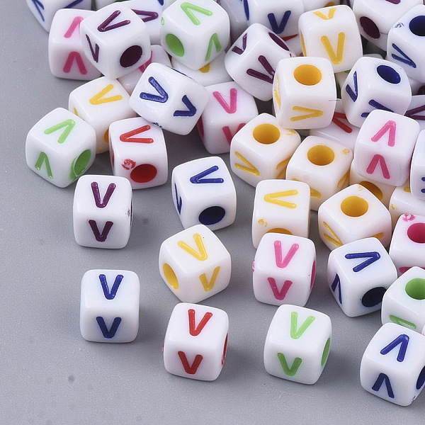 PandaHall White Opaque Acrylic Beads, Horizontal Hole, Cube with Mixed Color Letter, Letter.V, 5x5x5mm, Hole: 2mm, about 5000pcs/500g..., Multicolor
PandaHall White Opaque Acrylic Beads, Horizontal Hole, Cube with Mixed Color Letter, Letter.V, 5x5x5mm, Hole: 2mm, about 5000pcs/500g..., Multicolor
