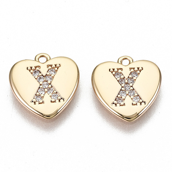 PandaHall Brass Micro Pave Clear Cubic Zirconia Charms, Nickel Free, Real 18K Gold Plated, Flat Heart, Letter.X, 10x10x1mm, Hole: 1mm...
PandaHall Brass Micro Pave Clear Cubic Zirconia Charms, Nickel Free, Real 18K Gold Plated, Flat Heart, Letter.X, 10x10x1mm, Hole: 1mm...