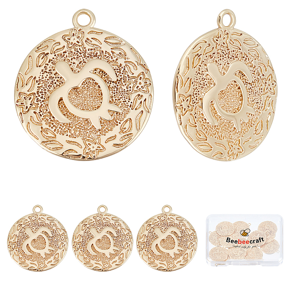 PandaHall Beebeecraft 15Pcs/Box Sea Turtle Charms 18K Gold Plated Flat Round Pendant with Starfish Textured and Tortoise Pattern for DIY...
PandaHall Beebeecraft 15Pcs/Box Sea Turtle Charms 18K Gold Plated Flat Round Pendant with Starfish Textured and Tortoise Pattern for DIY...