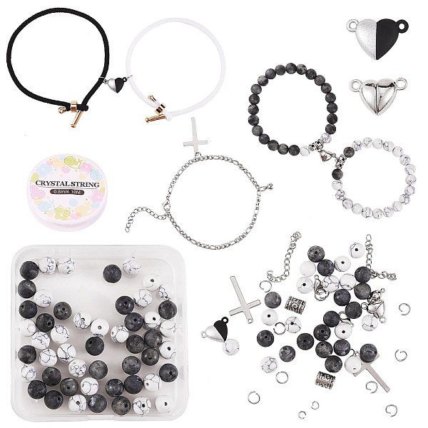PandaHall Heart & Round Magnetic Clasp Couple Bracelets DIY Making Kits, Including 304 Stainless Steel & Cotton Cord Bracelet Makings..., Multicolor
PandaHall Heart & Round Magnetic Clasp Couple Bracelets DIY Making Kits, Including 304 Stainless Steel & Cotton Cord Bracelet Makings..., Multicolor