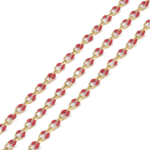 PandaHall Ion Plating(IP) 304 Stainless Steel Dapped Chains, with Enamel with Spool, Unwelded, Cerise, 8.5x4x1.5mm 304 Stainless Steel Red
PandaHall Ion Plating(IP) 304 Stainless Steel Dapped Chains, with Enamel with Spool, Unwelded, Cerise, 8.5x4x1.5mm 304 Stainless Steel Red