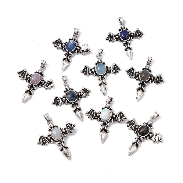 PandaHall Natural Mixed Gemstone Pendants, Angel Wing Charm, with Antique Silver Color Brass Findings, 37x31x5.5~6mm, Hole: 4x3mm Mixed...
PandaHall Natural Mixed Gemstone Pendants, Angel Wing Charm, with Antique Silver Color Brass Findings, 37x31x5.5~6mm, Hole: 4x3mm Mixed...