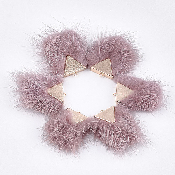 PandaHall Faux Mink Fur Tassel Pendant Decorations, with Brass Findings, Light Gold, Rosy Brown, 40~42x20~30x5.5~7mm, Hole: 2mm Fibre Others...
PandaHall Faux Mink Fur Tassel Pendant Decorations, with Brass Findings, Light Gold, Rosy Brown, 40~42x20~30x5.5~7mm, Hole: 2mm Fibre Others...