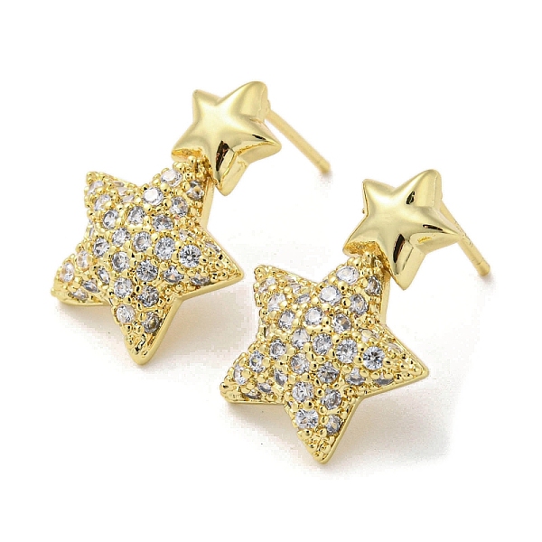 PandaHall Star Rack Plating Brass Micro Pave Cubic Zirconia Dangle Stud Earrings, Long-Lasting Plated, Lead Free & Cadmium Free, Real 18K..., Clear
PandaHall Star Rack Plating Brass Micro Pave Cubic Zirconia Dangle Stud Earrings, Long-Lasting Plated, Lead Free & Cadmium Free, Real 18K..., Clear