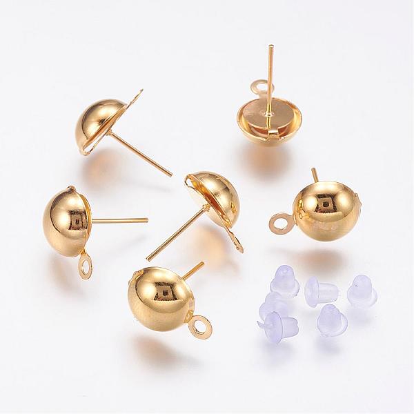 PandaHall Iron Stud Earring Findings, with Loop and Plastic Ear Nuts/Earring Backs, Golden, 6mm, Hole: 1mm, Pin: 1mm Iron Others
PandaHall Iron Stud Earring Findings, with Loop and Plastic Ear Nuts/Earring Backs, Golden, 6mm, Hole: 1mm, Pin: 1mm Iron Others