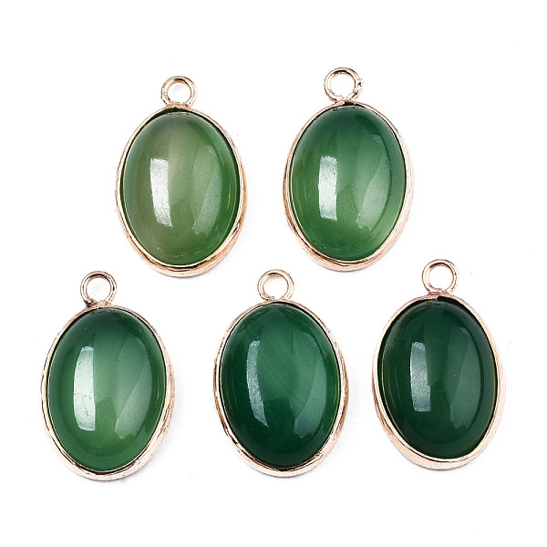 PandaHall Natural Green Oynx Agate Pendants, with Golden Brass Edge, Dyed, Oval, 23x14x7mm, Hole: 2mm Green Onyx Agate Oval
PandaHall Natural Green Oynx Agate Pendants, with Golden Brass Edge, Dyed, Oval, 23x14x7mm, Hole: 2mm Green Onyx Agate Oval