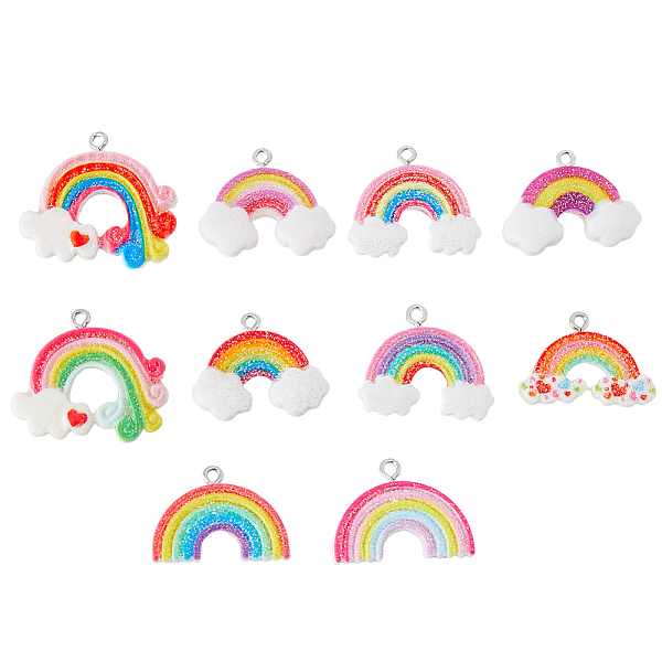 PandaHall HOBBIESAY 40Pcs 10 Styles Opaque Resin Pendants, Rainbow Charm, with Glitter Powder and Platinum Tone Iron Loops, Mixed Color..., Multicolor
PandaHall HOBBIESAY 40Pcs 10 Styles Opaque Resin Pendants, Rainbow Charm, with Glitter Powder and Platinum Tone Iron Loops, Mixed Color..., Multicolor