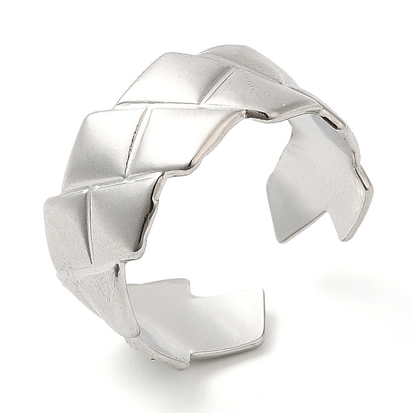 PandaHall 304 Stainless Steel Rhombus Open Cuff Ring for Women, Stainless Steel Color, Inner Diameter: 17mm 304 Stainless Steel
PandaHall 304 Stainless Steel Rhombus Open Cuff Ring for Women, Stainless Steel Color, Inner Diameter: 17mm 304 Stainless Steel