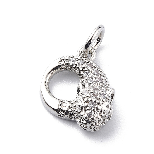 PandaHall Brass Micro Pave Cubic Zirconia Charms, with Jump Ring, Leopard/Cheetah Head Charms, Platinum, 13x10.5x4mm, Hole: 3.2mm..., Clear
PandaHall Brass Micro Pave Cubic Zirconia Charms, with Jump Ring, Leopard/Cheetah Head Charms, Platinum, 13x10.5x4mm, Hole: 3.2mm..., Clear
